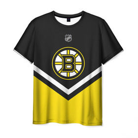 Мужская футболка 3D с принтом Boston Bruins в Петрозаводске, 100% полиэфир | прямой крой, круглый вырез горловины, длина до линии бедер | america | canada | hockey | nhl | usa | америка | бостон | брюинз | канада | лед | нхл | сша | хоккей