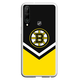 Чехол для Honor P30 с принтом Boston Bruins в Петрозаводске, Силикон | Область печати: задняя сторона чехла, без боковых панелей | america | canada | hockey | nhl | usa | америка | бостон | брюинз | канада | лед | нхл | сша | хоккей