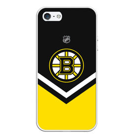 Чехол для iPhone 5/5S матовый с принтом Boston Bruins в Петрозаводске, Силикон | Область печати: задняя сторона чехла, без боковых панелей | america | canada | hockey | nhl | usa | америка | бостон | брюинз | канада | лед | нхл | сша | хоккей