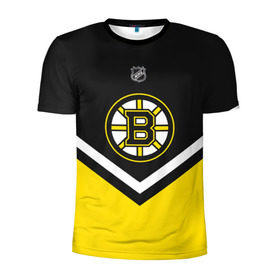Мужская футболка 3D спортивная с принтом Boston Bruins в Петрозаводске, 100% полиэстер с улучшенными характеристиками | приталенный силуэт, круглая горловина, широкие плечи, сужается к линии бедра | america | canada | hockey | nhl | usa | америка | бостон | брюинз | канада | лед | нхл | сша | хоккей