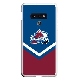 Чехол для Samsung S10E с принтом Colorado Avalanche в Петрозаводске, Силикон | Область печати: задняя сторона чехла, без боковых панелей | america | canada | hockey | nhl | usa | америка | канада | колорадо | лед | нхл | сша | хоккей | эвеланш