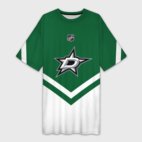 Платье-футболка 3D с принтом Dallas Stars в Петрозаводске,  |  | america | canada | hockey | nhl | usa | америка | даллас | канада | лед | нхл | старз | сша | хоккей