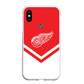 Чехол для iPhone XS Max матовый с принтом Detroit Red Wings в Петрозаводске, Силикон | Область печати: задняя сторона чехла, без боковых панелей | america | canada | hockey | nhl | usa | америка | детройт | канада | лед | нхл | ред | сша | уингз | хоккей