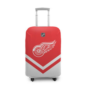 Чехол для чемодана 3D с принтом Detroit Red Wings в Петрозаводске, 86% полиэфир, 14% спандекс | двустороннее нанесение принта, прорези для ручек и колес | america | canada | hockey | nhl | usa | америка | детройт | канада | лед | нхл | ред | сша | уингз | хоккей