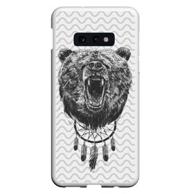 Чехол для Samsung S10E с принтом Bear Dreamcatcher в Петрозаводске, Силикон | Область печати: задняя сторона чехла, без боковых панелей | bear | beast | forest | russia | siberian | зверь | лес | ловец | медведь | россия | сибирь | сон | ярость