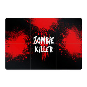 Магнитный плакат 3Х2 с принтом Zombie Killer в Петрозаводске, Полимерный материал с магнитным слоем | 6 деталей размером 9*9 см | blood | dark | killer | monster | zombie | зомби | кровь | монстр | нечисть