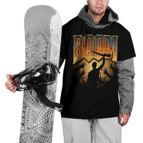 Накидка на куртку 3D с принтом Zombie Boom в Петрозаводске, 100% полиэстер |  | Тематика изображения на принте: doom | зомби