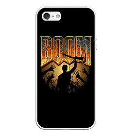 Чехол для iPhone 5/5S матовый с принтом Zombie Boom в Петрозаводске, Силикон | Область печати: задняя сторона чехла, без боковых панелей | doom | зомби