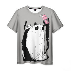 Мужская футболка 3D с принтом panda в Петрозаводске, 100% полиэфир | прямой крой, круглый вырез горловины, длина до линии бедер | Тематика изображения на принте: dd | drop dead | dropdead | panda