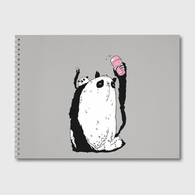 Альбом для рисования с принтом panda в Петрозаводске, 100% бумага
 | матовая бумага, плотность 200 мг. | Тематика изображения на принте: dd | drop dead | dropdead | panda