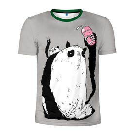 Мужская футболка 3D спортивная с принтом panda в Петрозаводске, 100% полиэстер с улучшенными характеристиками | приталенный силуэт, круглая горловина, широкие плечи, сужается к линии бедра | dd | drop dead | dropdead | panda