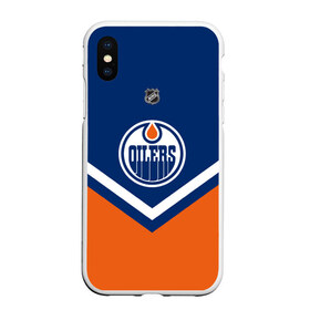 Чехол для iPhone XS Max матовый с принтом Edmonton Oilers в Петрозаводске, Силикон | Область печати: задняя сторона чехла, без боковых панелей | Тематика изображения на принте: america | canada | hockey | nhl | usa | америка | детройт | канада | лед | нхл | ойлерз | сша | хоккей | эдмонтон