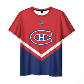 Мужская футболка 3D с принтом Montreal Canadiens в Петрозаводске, 100% полиэфир | прямой крой, круглый вырез горловины, длина до линии бедер | america | canada | hockey | nhl | usa | америка | канада | канадиенс | лед | монреаль | нхл | сша | хоккей