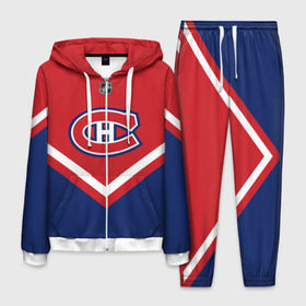 Мужской костюм 3D с принтом Montreal Canadiens в Петрозаводске, 100% полиэстер | Манжеты и пояс оформлены тканевой резинкой, двухслойный капюшон со шнурком для регулировки, карманы спереди | america | canada | hockey | nhl | usa | америка | канада | канадиенс | лед | монреаль | нхл | сша | хоккей