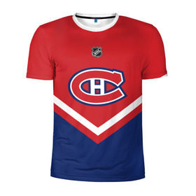 Мужская футболка 3D спортивная с принтом Montreal Canadiens в Петрозаводске, 100% полиэстер с улучшенными характеристиками | приталенный силуэт, круглая горловина, широкие плечи, сужается к линии бедра | america | canada | hockey | nhl | usa | америка | канада | канадиенс | лед | монреаль | нхл | сша | хоккей