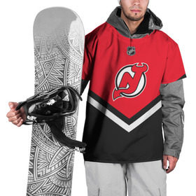 Накидка на куртку 3D с принтом New Jersey Devils в Петрозаводске, 100% полиэстер |  | america | canada | hockey | nhl | usa | америка | девилз | джерси | канада | лед | нхл | нью | сша | хоккей