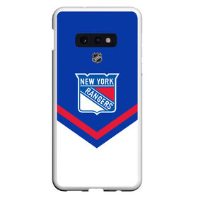 Чехол для Samsung S10E с принтом New York Rangers в Петрозаводске, Силикон | Область печати: задняя сторона чехла, без боковых панелей | america | canada | hockey | nhl | usa | америка | канада | лед | нхл | нью йорк | рейнджерс | сша | хоккей