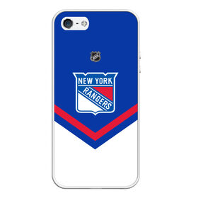 Чехол для iPhone 5/5S матовый с принтом New York Rangers в Петрозаводске, Силикон | Область печати: задняя сторона чехла, без боковых панелей | america | canada | hockey | nhl | usa | америка | канада | лед | нхл | нью йорк | рейнджерс | сша | хоккей