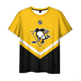 Мужская футболка 3D с принтом Pittsburgh Penguins в Петрозаводске, 100% полиэфир | прямой крой, круглый вырез горловины, длина до линии бедер | Тематика изображения на принте: america | canada | hockey | nhl | usa | америка | канада | лед | нхл | пингвинз | питтсбург | сша | хоккей