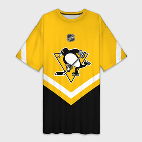 Платье-футболка 3D с принтом Pittsburgh Penguins в Петрозаводске,  |  | america | canada | hockey | nhl | usa | америка | канада | лед | нхл | пингвинз | питтсбург | сша | хоккей
