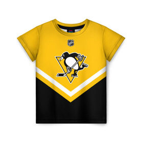 Детская футболка 3D с принтом Pittsburgh Penguins в Петрозаводске, 100% гипоаллергенный полиэфир | прямой крой, круглый вырез горловины, длина до линии бедер, чуть спущенное плечо, ткань немного тянется | america | canada | hockey | nhl | usa | америка | канада | лед | нхл | пингвинз | питтсбург | сша | хоккей
