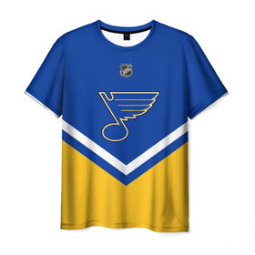 Мужская футболка 3D с принтом St. Louis Blues в Петрозаводске, 100% полиэфир | прямой крой, круглый вырез горловины, длина до линии бедер | Тематика изображения на принте: america | canada | hockey | nhl | usa | америка | блюз | канада | лед | нхл | сент луис | сша | хоккей