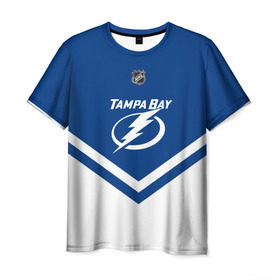 Мужская футболка 3D с принтом Tampa Bay Lightning в Петрозаводске, 100% полиэфир | прямой крой, круглый вырез горловины, длина до линии бедер | america | canada | hockey | nhl | usa | америка | бэй | канада | лайтнинг | лед | нхл | сша | тампа | хоккей