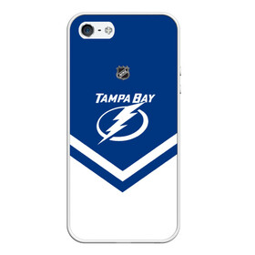 Чехол для iPhone 5/5S матовый с принтом Tampa Bay Lightning в Петрозаводске, Силикон | Область печати: задняя сторона чехла, без боковых панелей | america | canada | hockey | nhl | usa | америка | бэй | канада | лайтнинг | лед | нхл | сша | тампа | хоккей