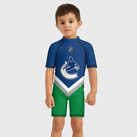 Детский купальный костюм 3D с принтом Vancouver Canucks в Петрозаводске, Полиэстер 85%, Спандекс 15% | застежка на молнии на спине | america | canada | hockey | nhl | usa | америка | ванкувер | канада | кэнакс | лед | нхл | сша | хоккей