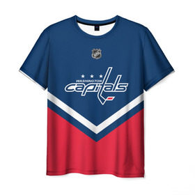 Мужская футболка 3D с принтом Washington Capitals в Петрозаводске, 100% полиэфир | прямой крой, круглый вырез горловины, длина до линии бедер | america | canada | hockey | nhl | usa | америка | вашингтон | канада | кэпиталз | лед | нхл | овечкин | сша | хоккей