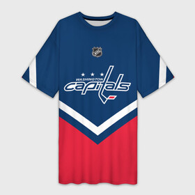 Платье-футболка 3D с принтом Washington Capitals в Петрозаводске,  |  | america | canada | hockey | nhl | usa | америка | вашингтон | канада | кэпиталз | лед | нхл | овечкин | сша | хоккей