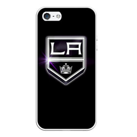 Чехол для iPhone 5/5S матовый с принтом Los Angeles Kings в Петрозаводске, Силикон | Область печати: задняя сторона чехла, без боковых панелей | hockey | kings | los angeles | nhl | корона | нхл | хоккеист | хоккей