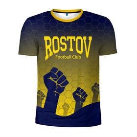 Мужская футболка 3D спортивная с принтом Rostov Football club в Петрозаводске, 100% полиэстер с улучшенными характеристиками | приталенный силуэт, круглая горловина, широкие плечи, сужается к линии бедра | дону | на | ростов | ростов на дону