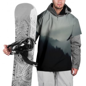 Накидка на куртку 3D с принтом Орёл в Петрозаводске, 100% полиэстер |  | Тематика изображения на принте: горы | пейзаж | сумерки