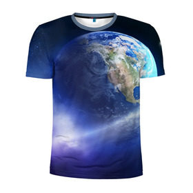 Мужская футболка 3D спортивная с принтом Космос в Петрозаводске, 100% полиэстер с улучшенными характеристиками | приталенный силуэт, круглая горловина, широкие плечи, сужается к линии бедра | luxury | premium | vip | космос | премиум | эксклюзив