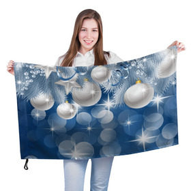 Флаг 3D с принтом Новогодний узор в Петрозаводске, 100% полиэстер | плотность ткани — 95 г/м2, размер — 67 х 109 см. Принт наносится с одной стороны | happy new year | блеск | ёлка | зима | игрушки. праздник | конфетти | новый год | подарки | снег