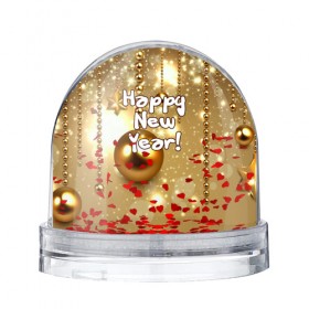 Водяной шар с принтом Happy New Year! в Петрозаводске, Пластик | Изображение внутри шара печатается на глянцевой фотобумаге с двух сторон | 