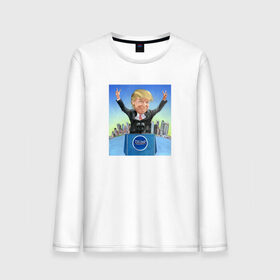 Мужской лонгслив хлопок с принтом Трамп 3 в Петрозаводске, 100% хлопок |  | america | donald | trump | usa | америка | дональд | трамп