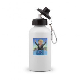 Бутылка спортивная с принтом Трамп 3 в Петрозаводске, металл | емкость — 500 мл, в комплекте две пластиковые крышки и карабин для крепления | america | donald | trump | usa | америка | дональд | трамп
