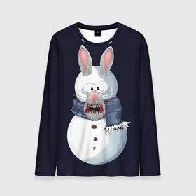 Мужской лонгслив 3D с принтом Снэпчат кролик в Петрозаводске, 100% полиэстер | длинные рукава, круглый вырез горловины, полуприлегающий силуэт | snapchat | радуга | снеговик | снэпчат | уши | фильтр | язык