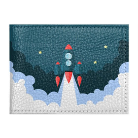 Обложка для студенческого билета с принтом Ракета в Петрозаводске, натуральная кожа | Размер: 11*8 см; Печать на всей внешней стороне | звёзды | космический корабль | космическое пространство | космос | созвездие