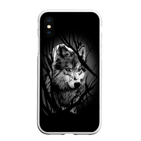 Чехол для iPhone XS Max матовый с принтом Серый волк в Петрозаводске, Силикон | Область печати: задняя сторона чехла, без боковых панелей | animal | beast | grey | roar | wolf | волк | животное | зверь | рык | серый