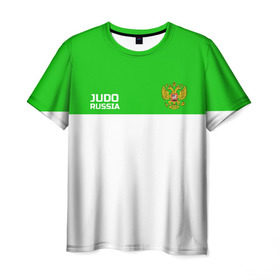 Мужская футболка 3D с принтом Дзюдо в Петрозаводске, 100% полиэфир | прямой крой, круглый вырез горловины, длина до линии бедер | judo | дзюдо | единоборства | россия | спорт | федерация