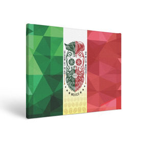 Холст прямоугольный с принтом Мексика в Петрозаводске, 100% ПВХ |  | Тематика изображения на принте: мексика | флаг | череп