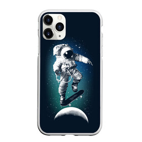 Чехол для iPhone 11 Pro Max матовый с принтом Космический скейтбординг в Петрозаводске, Силикон |  | cosmonaut | galaxy | planet | skate | space | star | галактика | звезды | космонавт | космос | планета | скейт