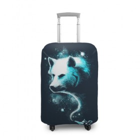 Чехол для чемодана 3D с принтом Галактический волк в Петрозаводске, 86% полиэфир, 14% спандекс | двустороннее нанесение принта, прорези для ручек и колес | animal | beast | galaxy | space | universe | wolf | волк | вселенная | галактика | животное | зверь | космос