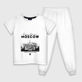 Детская пижама хлопок с принтом Москва, ВДНХ в Петрозаводске, 100% хлопок |  брюки и футболка прямого кроя, без карманов, на брюках мягкая резинка на поясе и по низу штанин
 | 