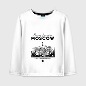 Детский лонгслив хлопок с принтом Москва, ВДНХ в Петрозаводске, 100% хлопок | круглый вырез горловины, полуприлегающий силуэт, длина до линии бедер | 