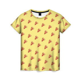 Женская футболка 3D с принтом Рай пиццы в Петрозаводске, 100% полиэфир ( синтетическое хлопкоподобное полотно) | прямой крой, круглый вырез горловины, длина до линии бедер | food | pizza | грибы | еда | завтрак | колбаса | обед | пицца | помидор | ужин | фастфуд
