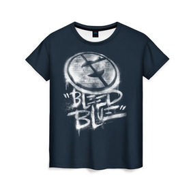 Женская футболка 3D с принтом Bleed Blue в Петрозаводске, 100% полиэфир ( синтетическое хлопкоподобное полотно) | прямой крой, круглый вырез горловины, длина до линии бедер | dota | evil geniuses | international | team | ti5 | дота | злые гении | интернешнл